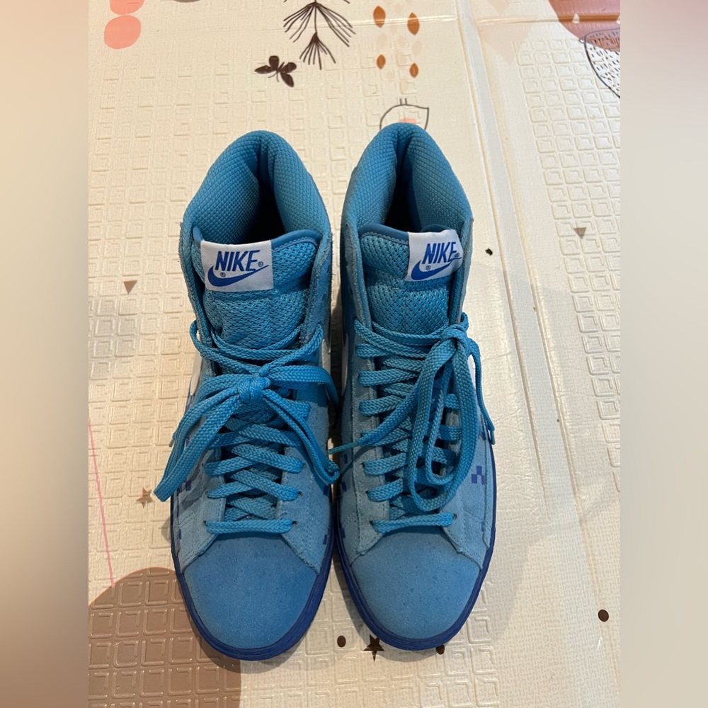 Nike Blazer Sneakers High Scuba Blue White Varsity Royal Mens Size 10 - Picture 3 of 3